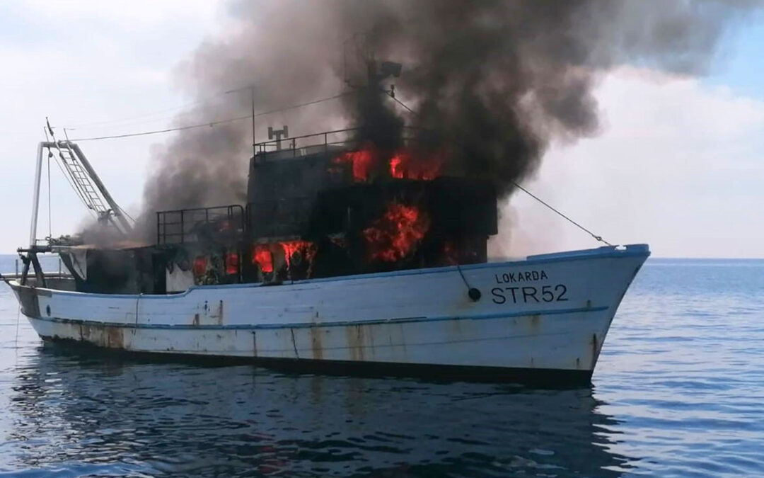 Požar i potonuće ribarskog broda „LOKARDA“ – teritorijalno more Republike Hrvatske, 5. lipnja 2021.
