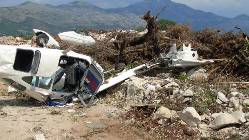 Pad zrakoplova C-182 prilikom odgođenog slijetanja – ZL Dubrovnik, 25.07.2018.